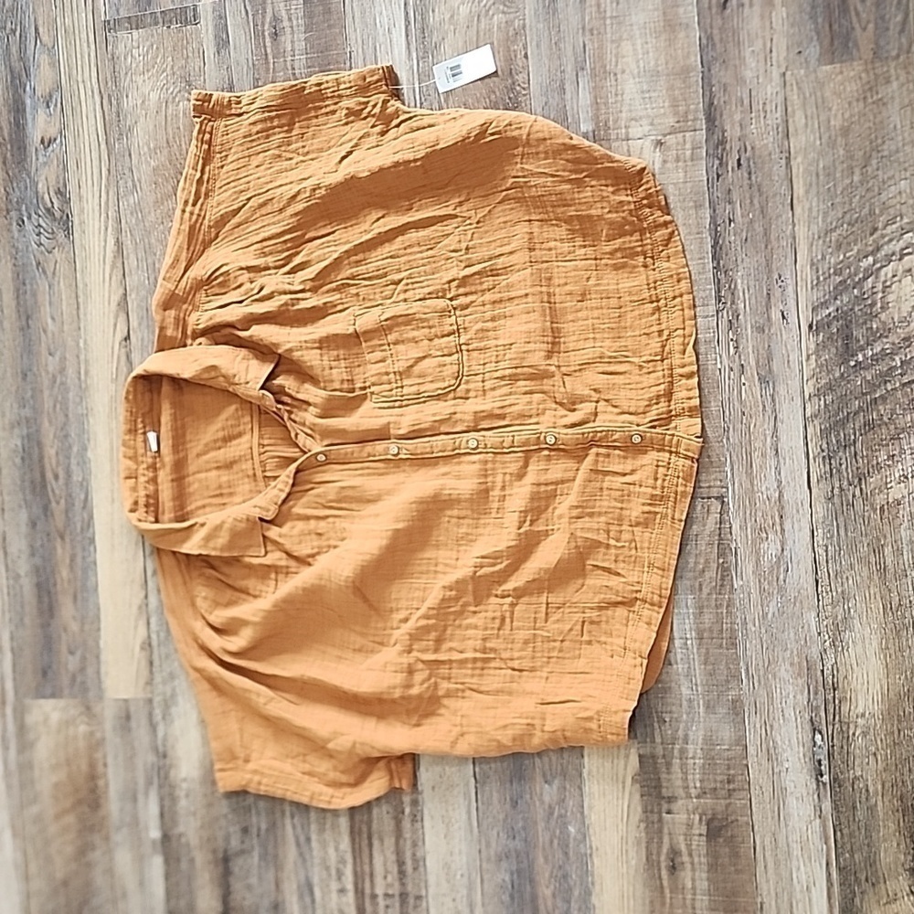 NWT Old Navy Button Down Oversized Cropped Shirt Sz XL